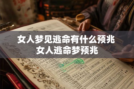 女人梦见逃命有什么预兆 女人逃命梦预兆