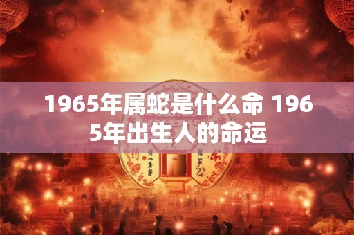 1965年属蛇是什么命 1965年出生人的命运