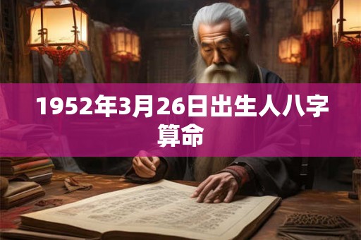 1952年3月26日出生人八字算命