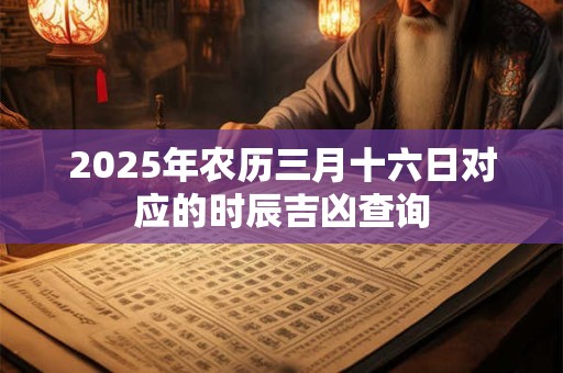 2025年农历三月十六日对应的时辰吉凶查询