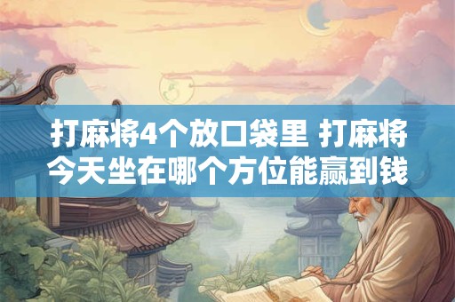 打麻将4个放口袋里 打麻将今天坐在哪个方位能赢到钱 打麻将4个放口袋里 打麻将今天坐在哪个方位能赢到钱