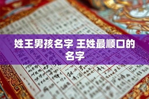 姓王男孩名字 王姓最顺口的名字