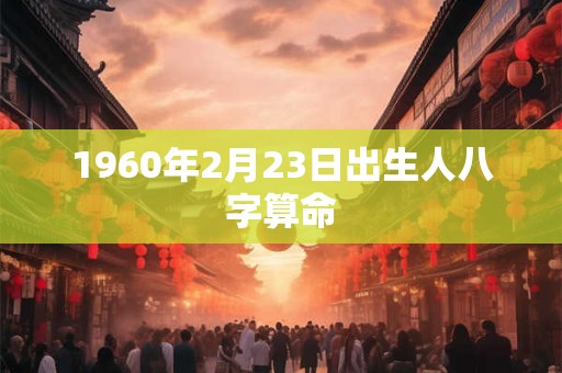 1960年2月23日出生人八字算命