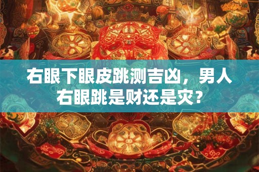右眼下眼皮跳测吉凶，男人右眼跳是财还是灾？