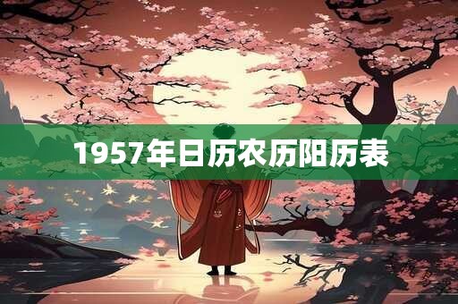1957年日历农历阳历表