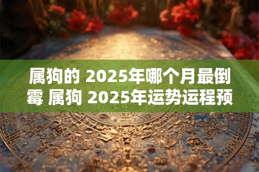 属狗的 2025年哪个月最倒霉 属狗 2025年运势运程预测