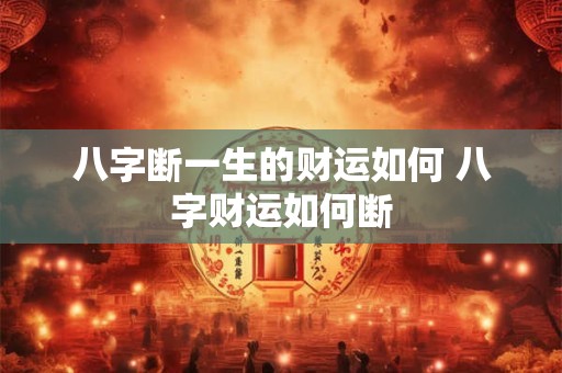 八字断一生的财运如何 八字财运如何断 八字断一生的财运如何 八字财运如何断
