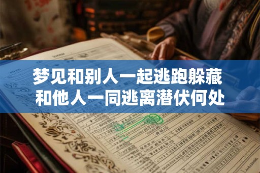 梦见和别人一起逃跑躲藏 和他人一同逃离潜伏何处