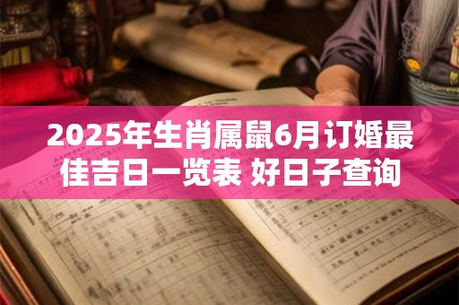 2025年生肖属鼠6月订婚最佳吉日一览表 好日子查询