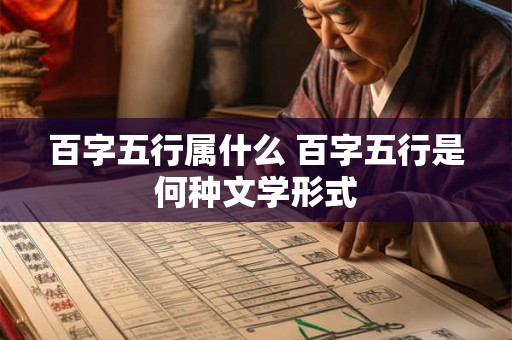 百字五行属什么 百字五行是何种文学形式