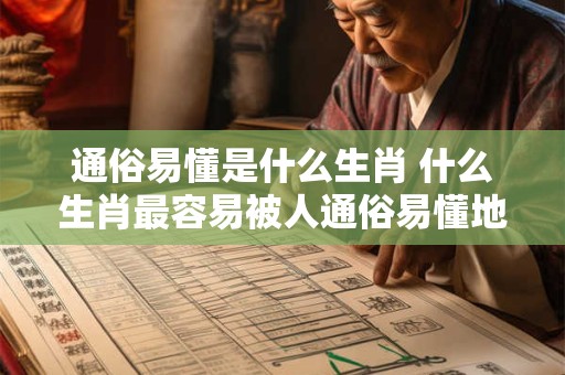 通俗易懂是什么生肖 什么生肖最容易被人通俗易懂地理解