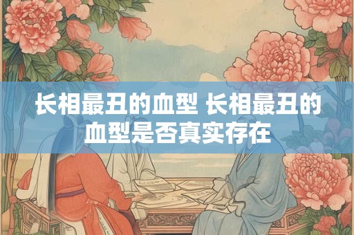 长相最丑的血型 长相最丑的血型是否真实存在 长相最丑的血型 长相最丑的血型是否真实存在