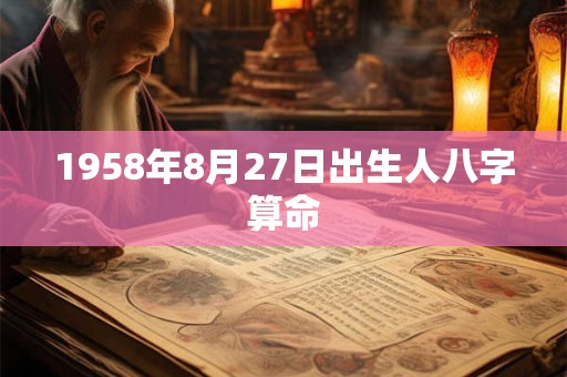 1958年8月27日出生人八字算命