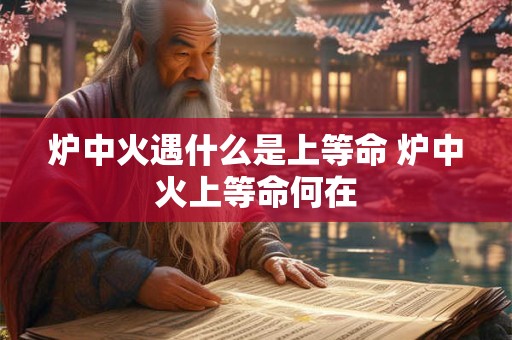 炉中火遇什么是上等命 炉中火上等命何在