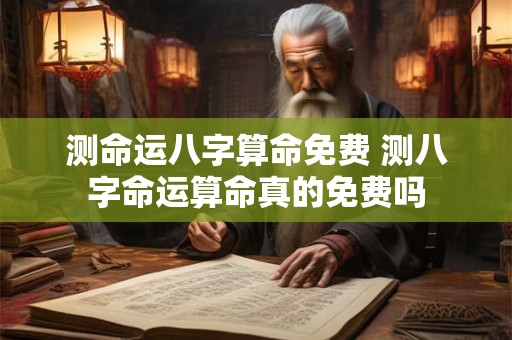 测命运八字算命免费 测八字命运算命真的免费吗