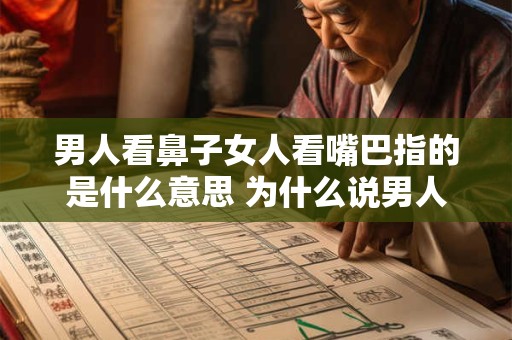 男人看鼻子女人看嘴巴指的是什么意思 为什么说男人看鼻子女人看嘴巴