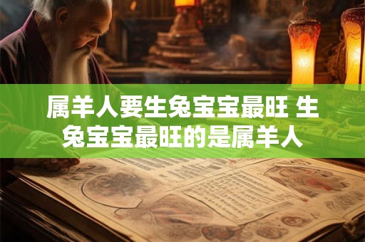 属羊人要生兔宝宝最旺 生兔宝宝最旺的是属羊人