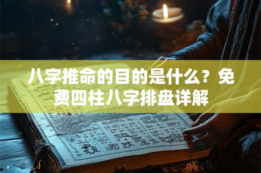 八字推命的目的是什么？免费四柱八字排盘详解