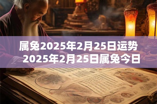 属兔2025年2月25日运势  2025年2月25日属兔今日运势