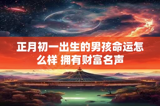 正月初一出生的男孩命运怎么样 拥有财富名声