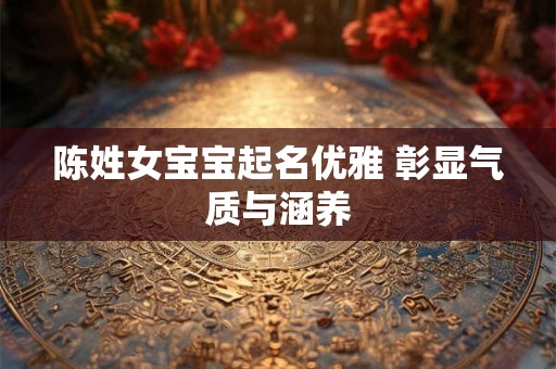 陈姓女宝宝起名优雅 彰显气质与涵养