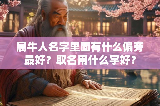 属牛人名字里面有什么偏旁最好?取名用什么字好? 属牛人名字里面有什么偏旁最好?取名用什么字好?