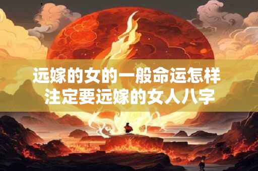 远嫁的女的一般命运怎样 注定要远嫁的女人八字