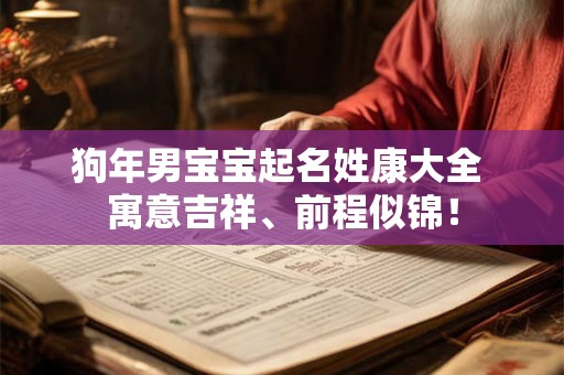 狗年男宝宝起名姓康大全 寓意吉祥、前程似锦！