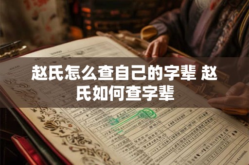赵氏怎么查自己的字辈 赵氏如何查字辈