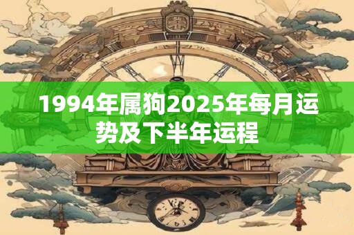 1994年属狗2025年每月运势及下半年运程