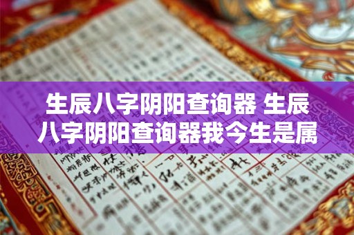 生辰八字阴阳查询器 生辰八字阴阳查询器我今生是属阴还是属阳