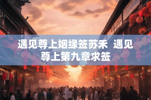 遇见尊上姻缘签苏禾  遇见尊上第九章求签