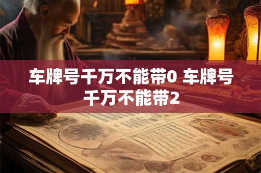 车牌号千万不能带0 车牌号千万不能带2