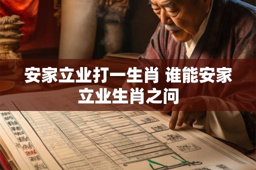 安家立业打一生肖 谁能安家立业生肖之问