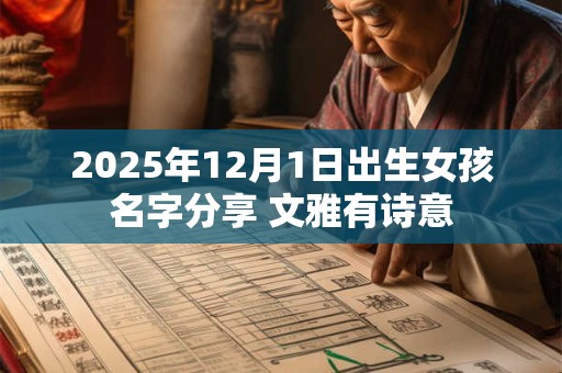 2025年12月1日出生女孩名字分享 文雅有诗意