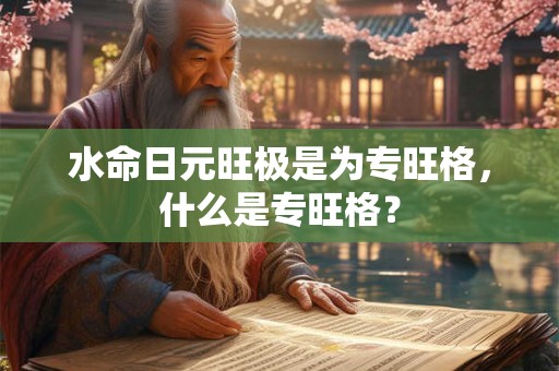 水命日元旺极是为专旺格，什么是专旺格？