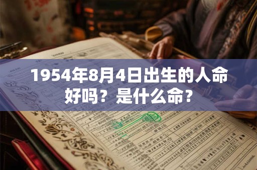 1954年8月4日出生的人命好吗？是什么命？