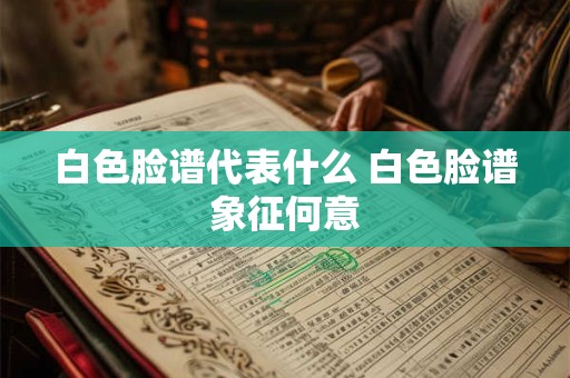 白色脸谱代表什么 白色脸谱象征何意