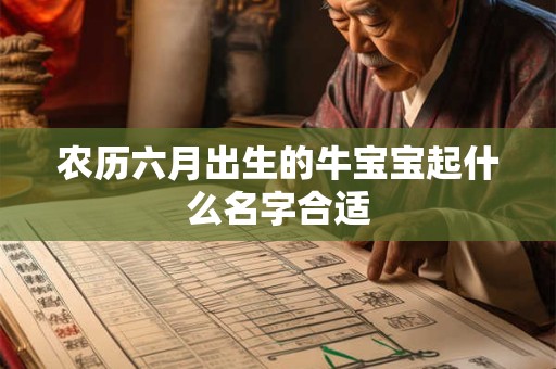 农历六月出生的牛宝宝起什么名字合适