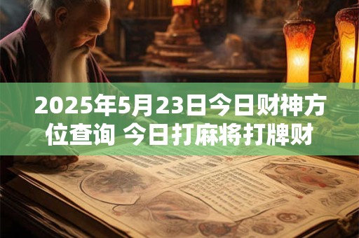 2025年5月23日今日财神方位查询 今日打麻将打牌财神方位