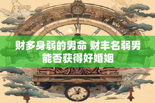 财多身弱的男命 财丰名弱男能否获得好婚姻
