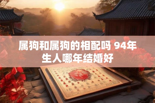 属狗和属狗的相配吗 94年生人哪年结婚好