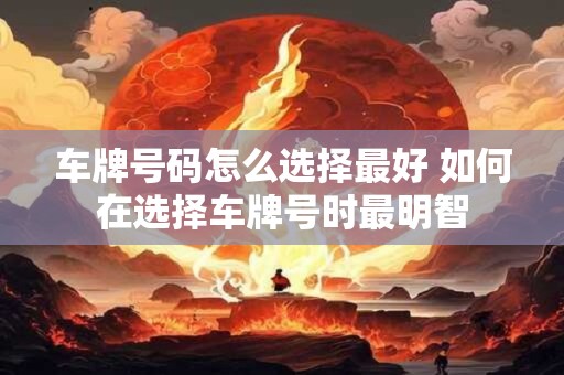 车牌号码怎么选择最好 如何在选择车牌号时最明智