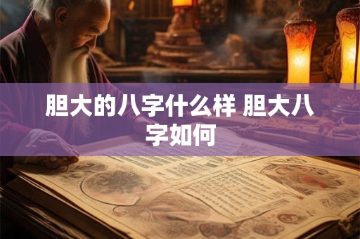 胆大的八字什么样 胆大八字如何