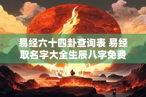 易经六十四卦查询表 易经取名字大全生辰八字免费 易经六十四卦查询表 易经取名字大全生辰八字免费