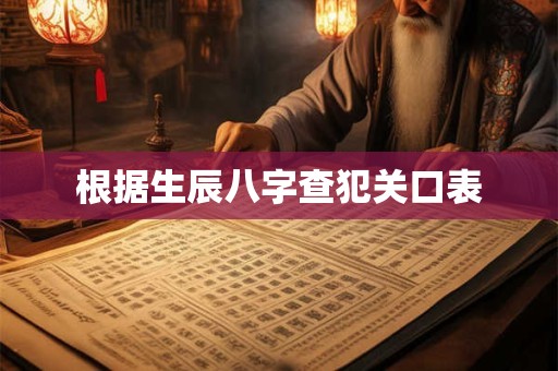 根据生辰八字查犯关口表