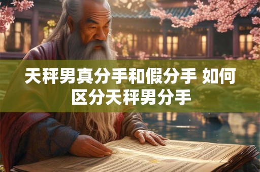 天秤男真分手和假分手 如何区分天秤男分手