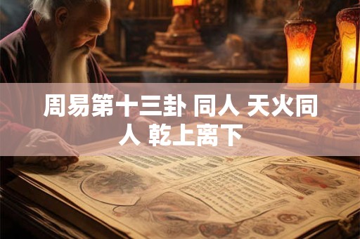 周易第十三卦 同人 天火同人 乾上离下