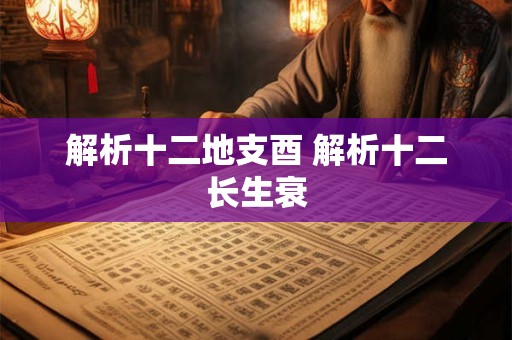 解析十二地支酉 解析十二长生衰