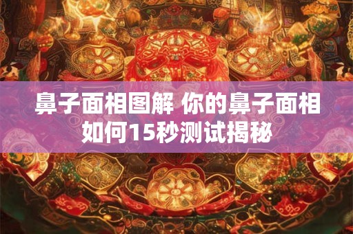 鼻子面相图解 你的鼻子面相如何15秒测试揭秘